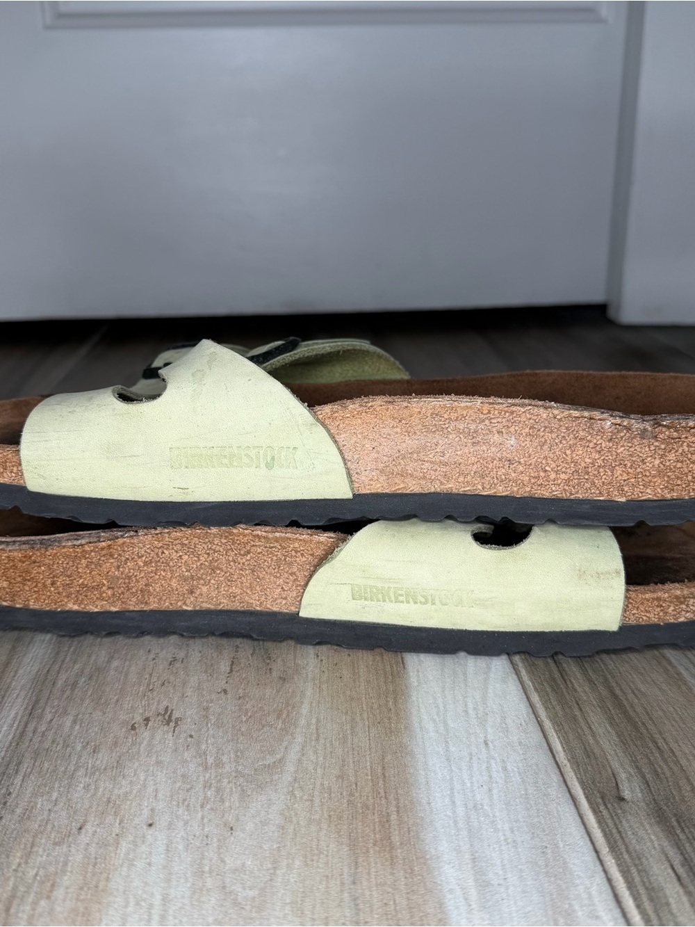Birkenstock Ibiza Two Strap Light Green Mens Leather Sandals Sz US 10 / EUR 43 - Picture 7 of 9